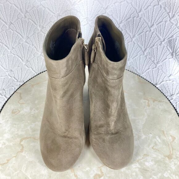 Tory Burch Block Heel Boots Women 7.5 Tan Leather Dressy Platform Comfort Bootie - Picture 6 of 16